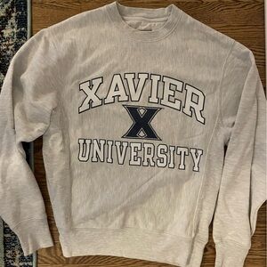 Champion Gray Xavier University Men's Crewneck Sweater